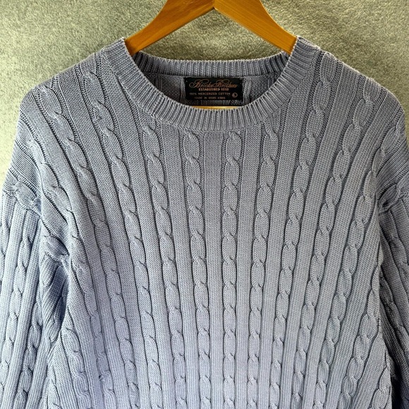 Brooks Brothers Sweater Women Large Purple Cable Knit Crew Long Sleeve Pullover - Picture 2 of 9